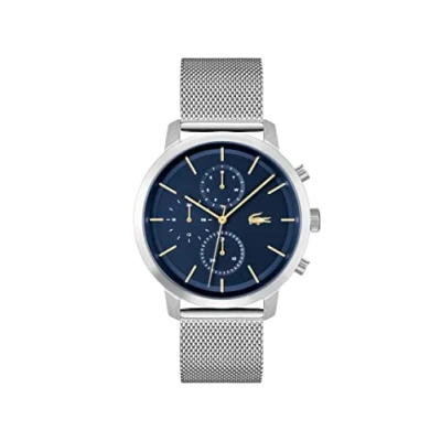Image of Lacoste Replay Chronograph watch, Men&#039;s, Size: One Size, Silver/blue
