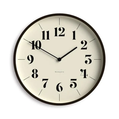 Image of NEWGATE® Mr Clarke Hopscotch Wall Clock Modern Scandi Inspired Plywood Large Living Room Contemporary (Dark Plywood)