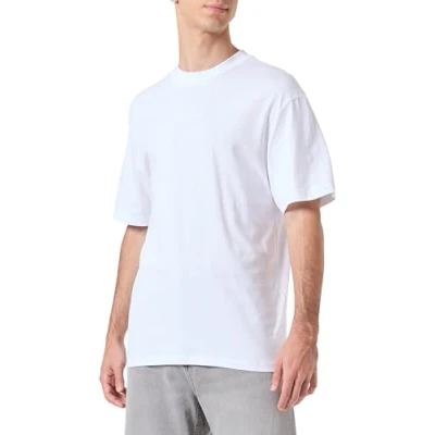 Image of JACK &amp; JONES Men&#039;s Jcoblurfloor Tee Ss Crew Neck T Shirt, White, XS