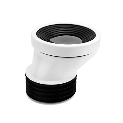 Image of QWORK® 50mm Toilet Offset pan Connector PVC Waste Pipe