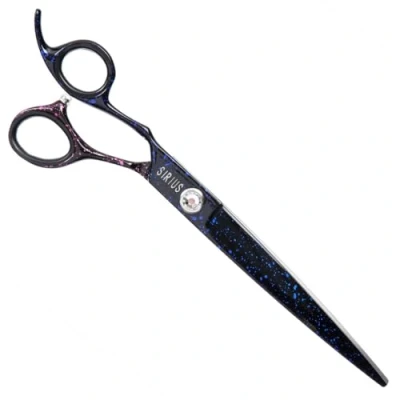 Image of GROOM Professional Sirius Left Handed Curved Dog Grooming Scissors Shears Ergonomic Design for Comfortable Handling 440C Japanese Steel Sharp Blades, 7.5 Inch