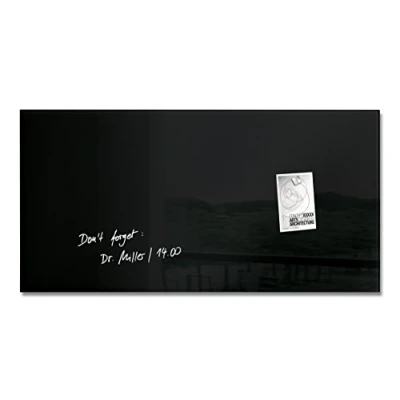 Image of SIGEL GL145 Premium Glass magnetic Board, glossy surface, 91 x 46 cm, easy mounting, Black Artverum