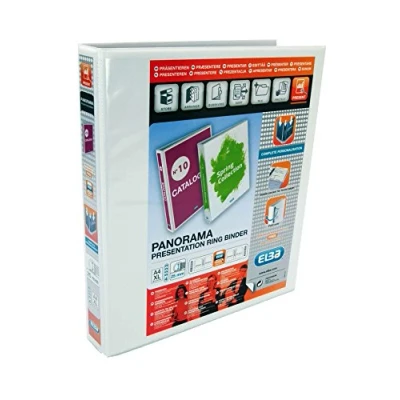 Image of Elba Panorama 25mm 4 D Ring Presentation Binder A4 White 400008416