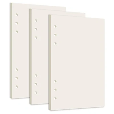 Image of Smarpau A5 Blank Refills Paper, 3 Packs 100GSM Planner Refillable 6 Holes Ring Binder Inserts 135 Sheets 270 Pages Journal Notebook Loose Leaf Paper for School Office