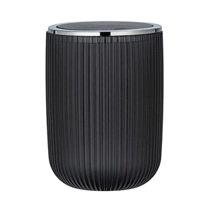 Image of WENKO Nitecore Agropoli S Swing Top Bin with Lid 2 L Plastic 14.5 x 20 cm Grey