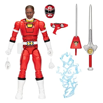 Image of Power Rangers Lightning Collection Turbo Red Ranger 6 Inch Premium Collectible Action Figure Toy with Accessories, Kids Ages 4 and Up