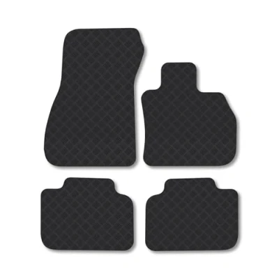 Image of Rubber Car Mats Compatible with BMW X2 (2017+) [F39] Tailored Fit Floor Set Accessory Black Custom 4 Pieces Clips Anti Slip Backing, Heavy Duty &amp; Waterproof