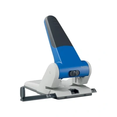 Image of Esselte Leitz 51800035 Filing Hole Punch up to A3 6.5 mm with Stop Rail Blue