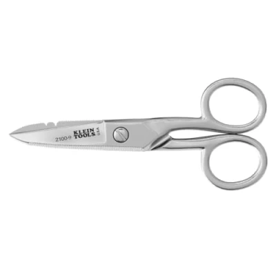 Image of Klein Tools 2100 9 Stainless Steel Electrician&#039;s Scissors with Stripping Notches, 5 1/4 Inch, Made in USA