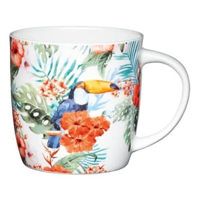 Image of KitchenCraft China 425ml Barrel Shaped Mug, Toucan