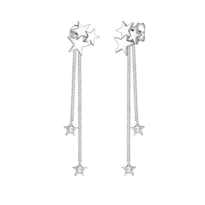 Image of Elli Earrings Star Chains Crystals 925 Sterling Silver