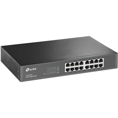 Image of TP Link 16 Port Gigabit Ethernet Switch, Rack Mount/Desktop, Steel Case(TL SG1016D)