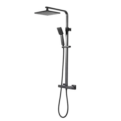 Image of Aqualisa Deco.SQR.SC.MB Deco Mixer Shower, Matt Black
