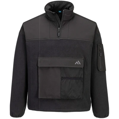 Image of Portwest KX3 Sport 1/4 Zip Fleece Black Large