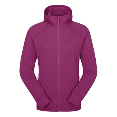 Image of Rab Women&#039;s Nexus Hoody Full Zip Lightweight Fleece Jacket for Hiking, Trekking, &amp; Climbing Mulberry 08