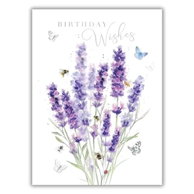 Image of Female Birthday Card for Her General Women Artistic Floral Butterflies and Bee Design Special Finishes Made in the UK Eco Friendly