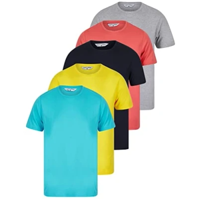 Image of Tokyo Laundry Men&#039;s (Pack of 5) Cotton Jersey Plain T Shirt Set