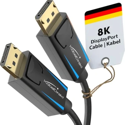 Image of 8K DisplayPort &amp; DP cable, special end to A.I.S. shielding 1.5m (for 1.4 gaming PCs/laptops/graphics cards/monitors with 8K@60Hz, 4K@120Hz and ultra fast 144Hz/165Hz/240Hz) by CableDirect