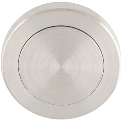 Image of Screwless Round Blank Escutcheon Cover Satin Steel 50mm Door Key Plate
