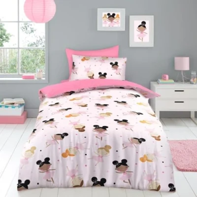 Image of GC GAVENO CAVAILIA Ballerina Single Bed Cover Set Girls Microfiber Polka Dot Duvet Breathable Reversible Quilt Bedding, Multi