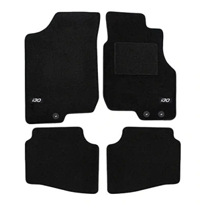 Image of Logo Tailored Black floor Car Mats for i30 mk1 2007 2012