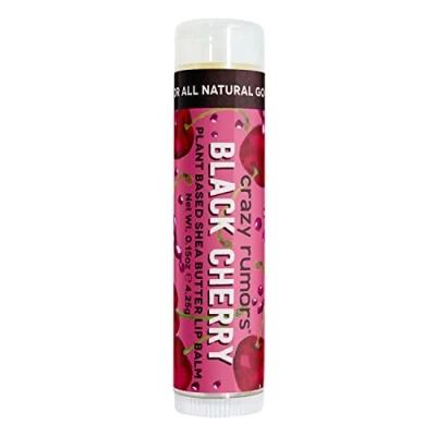 Image of Crazy Rumors Black Cherry Shea Butter Soothing Lip Balm Stick for Dry Lips, 100% Natural and Vegan 4g