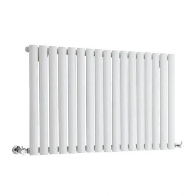 Image of Milano Aruba White Horizontal Single Oval Panel Radiator 635mm x 1000mm