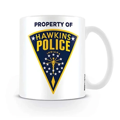 Image of Pyramid International Stranger Things Ceramic Mug with Hawkins Police Property Design in Presentation Box Official Merchandise