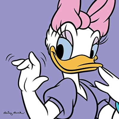Image of Daisy Duck Lilac 40 x 40cm Canvas Prints, Polyester, Multi Colour, 40x40x3.2 cm