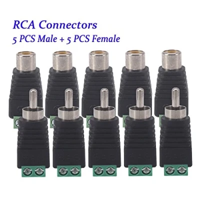 Image of Bestga 10 PCS RCA Connector, Phono Male and Female Plug to AV Screw Terminal Audio Video Connector Adapter for CCTV Security Camera System
