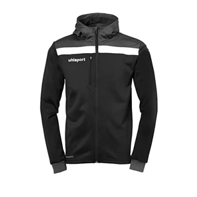 Image of Uhlsport Offense 23 Multi Hood Jacket Men&#039;s Black/Anthra/White, Small
