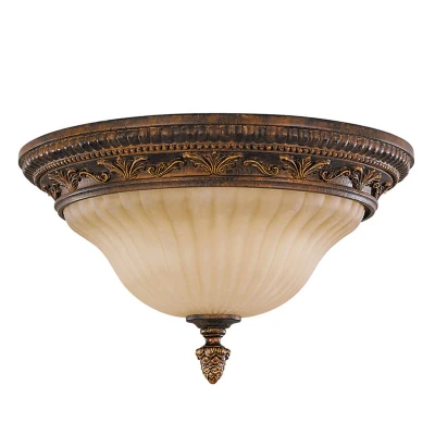Image of Sonoma Valley 2 Light Flush Mount Ceiling Aged Tortoise Shell, E27