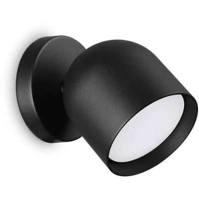 Image of Ideallux Ideal Lux wall light Dodo black 1 bulb metal Ø 8.5 cm