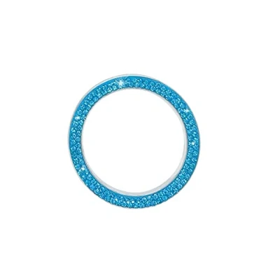 Image of SundayZaZa Bling Crystal Rhinestone Ring For Car Decoration, Auto Engine Start Stop, Key Ignition Starter &amp; Knob Decor Blue