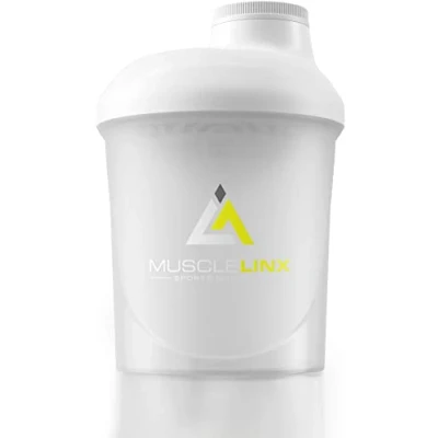 Image of Musclelinx Sports Nutrition Protein shaker screw top 100% LEAK PROOF drinks bottle 400ml by Musc (White 400ml)