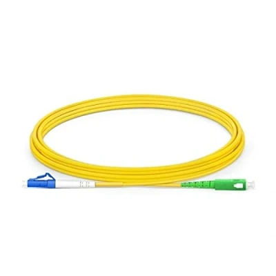 Image of CHB Rugged 3 Meter Simplex Fibre Optic Patch Cable SC LC FC ST E2000 APC UPC Single Mode OS2 9/125 Yellow Lead 3mm Fiber Patchcord (SC/APC LC/UPC)