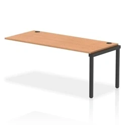 Image of Impulse Bench Single Row Ext Kit 1800 Black Frame Desk Oak