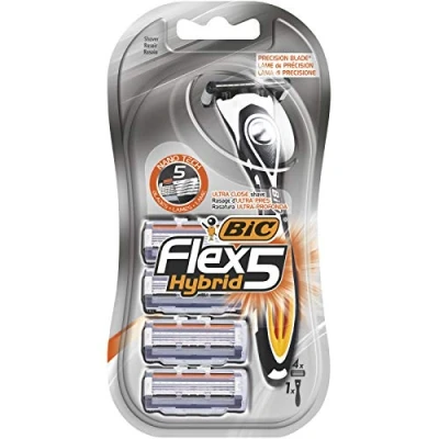 Image of BIC Flex 5 Hybrid, Men&#039;s Blade Razors, Precision for Accuracy, Pack with 1 Handle and 4 Refills