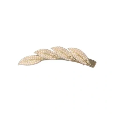 Image of yangzerang Leaf Pearl Side Clip Leaves Barrettes Hair Clips Women Alligator Hairpin Headwear Jewelry for and Girls Thin Thick