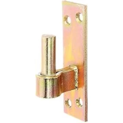 Image of Hinge Pin on Plate DII Hook South German Style Yellow Galvanised Dorn 16 mm / 133 x 40