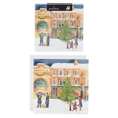 Image of Traditional Community Festive Scene Design Multipack of 10 Charity Christmas Cards with Envelopes