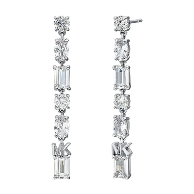Image of Michael Kors Women&#039;s Premium Brilliance Sterling Silver Mixed Stone Drop Earrings, MKC1662CZ040