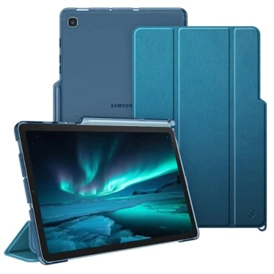Image of FINTIE SlimShell Case for Samsung Galaxy Tab S6 Lite 10.4 Inch 2024/2022/ 2020, Lightweight Stand Translucent Frosted Back Cover with S Pen Holder, Auto Wake/Sleep, Midnight Blue