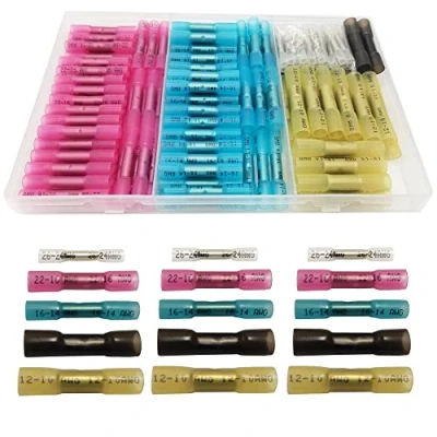 Image of WeqeYent 150 Pcs Heat Shrink 10 26 AWG Wire Connectors, Solder Seal Connector, Terminal Set Electrical Crimp Connector Assortment