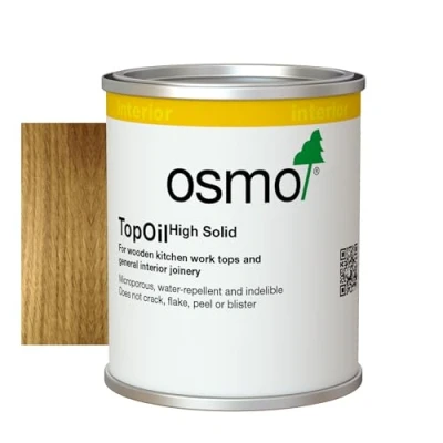 Image of Osmo TopOil Tester Size High Solid Oil 3039, Graphite Satin, 125ml Durable Wood for Wooden Kitchen Surfaces, Water Resistant &amp; Food Safe, Treatment Finish