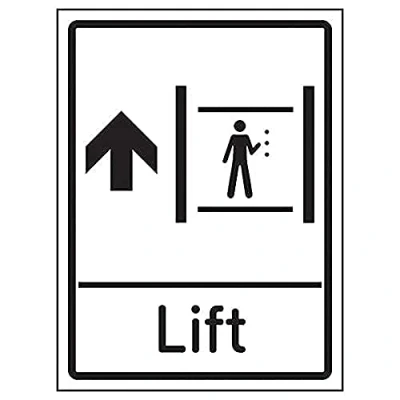 Image of V Safety Lift Arrow Up 200mm x 300mm 3mm Aluminium Composite