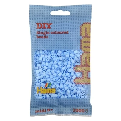 Image of Hama Beads Bag Approx. 1000 Midi Fuse Mosaic Decoration Arts &amp; Craft for Creative Children Ages 5+ Pastel Ice Blue