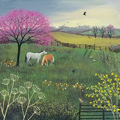 Image of The Art Group Jo Grundy (Under Blossom Tree) Canvas Print 85 x 85cm, Wood, Multicolour, 1.3 cm