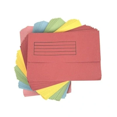 Image of Foolscap Document Wallets 285gsm, Assorted Colours, Pack of 25 Folders (Assorted)
