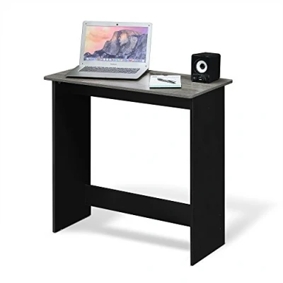 Image of Furinno Simplistic Computer Desk, Study Writing French Oak/Black, 80 (W) x 75.7 (H) 39.4 (D) cm